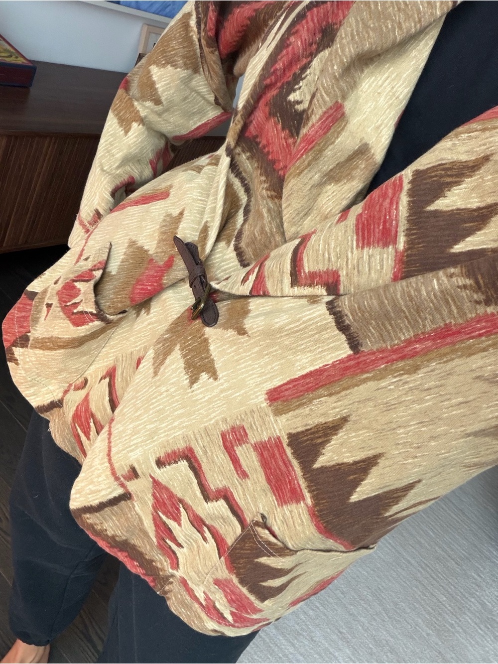 Lauren Jeans Co. Ralph Lauren Southwestern Aztec Print Open Front Cardigan - Picture 3 of 5